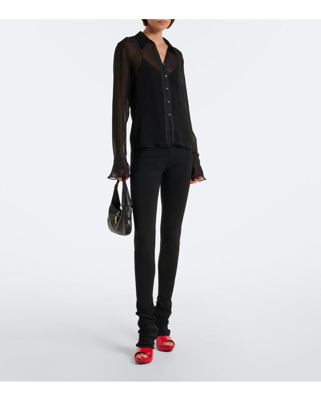 Gucci Red Patent Leather Platform Mules