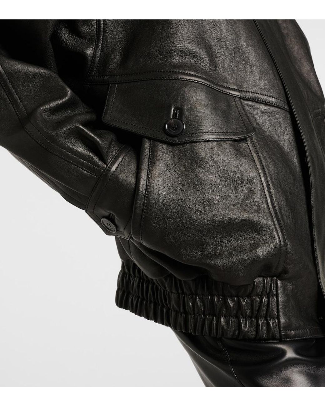 Saint Laurent Black Leather Blouson Jacket