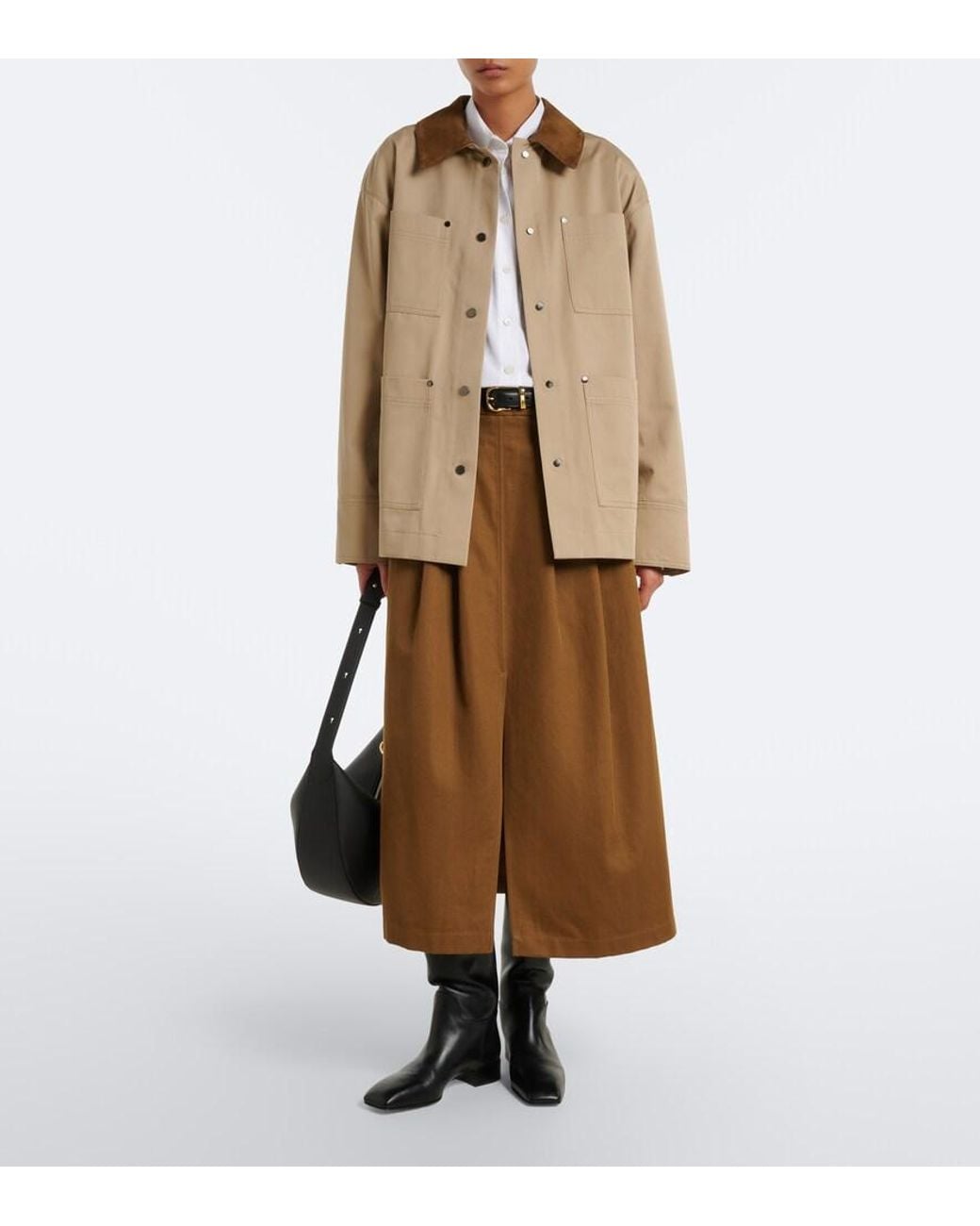 Joseph Natural Athos Suede-Trimmed Cotton Jacket