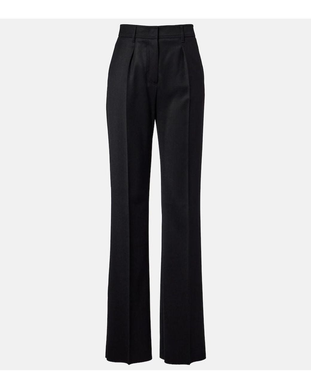 Max Mara Blue Cannes Virgin Wool Straight Pants