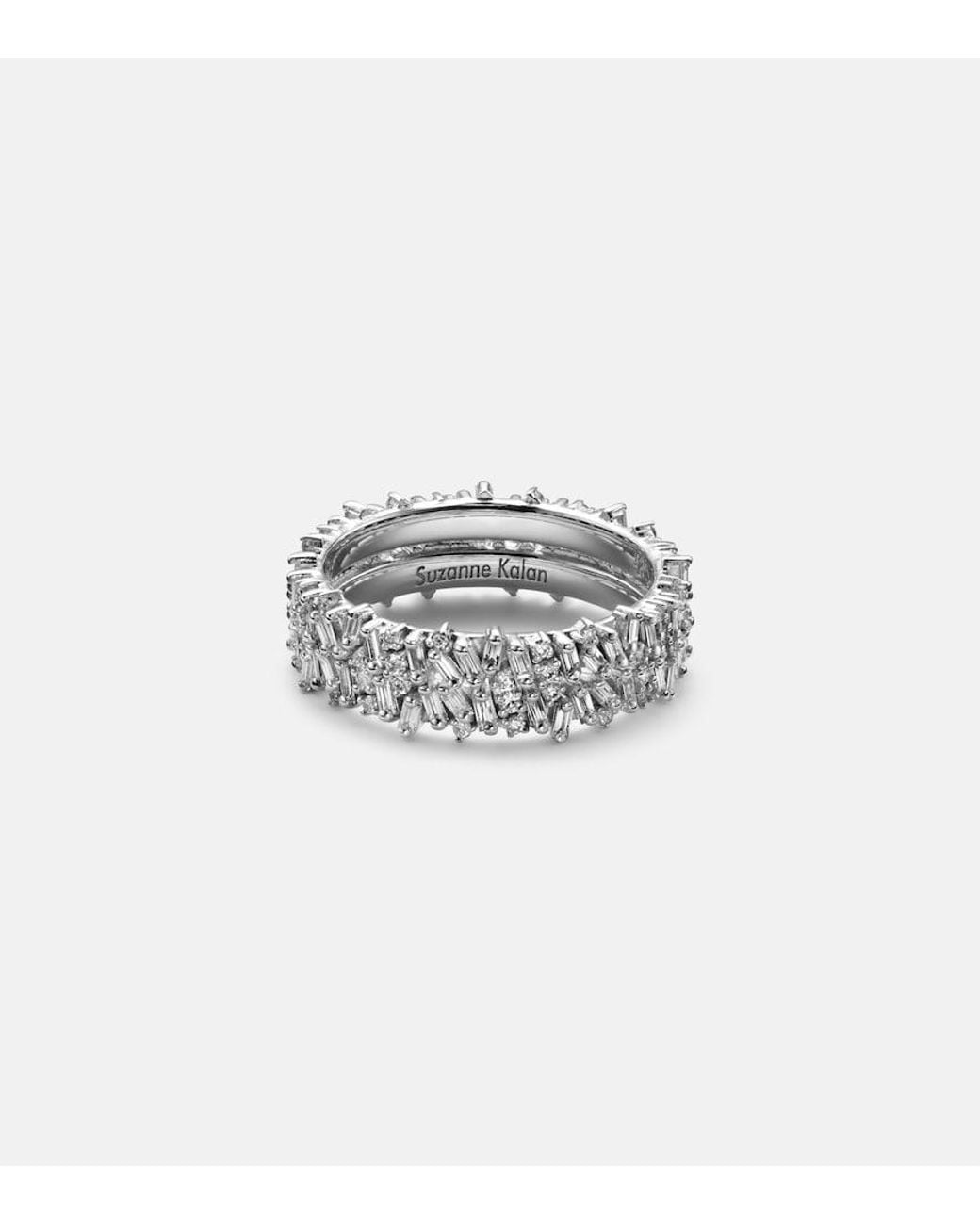 Suzanne Kalan White Icon Mini 18Kt Tech Ring Jackets With Diamonds
