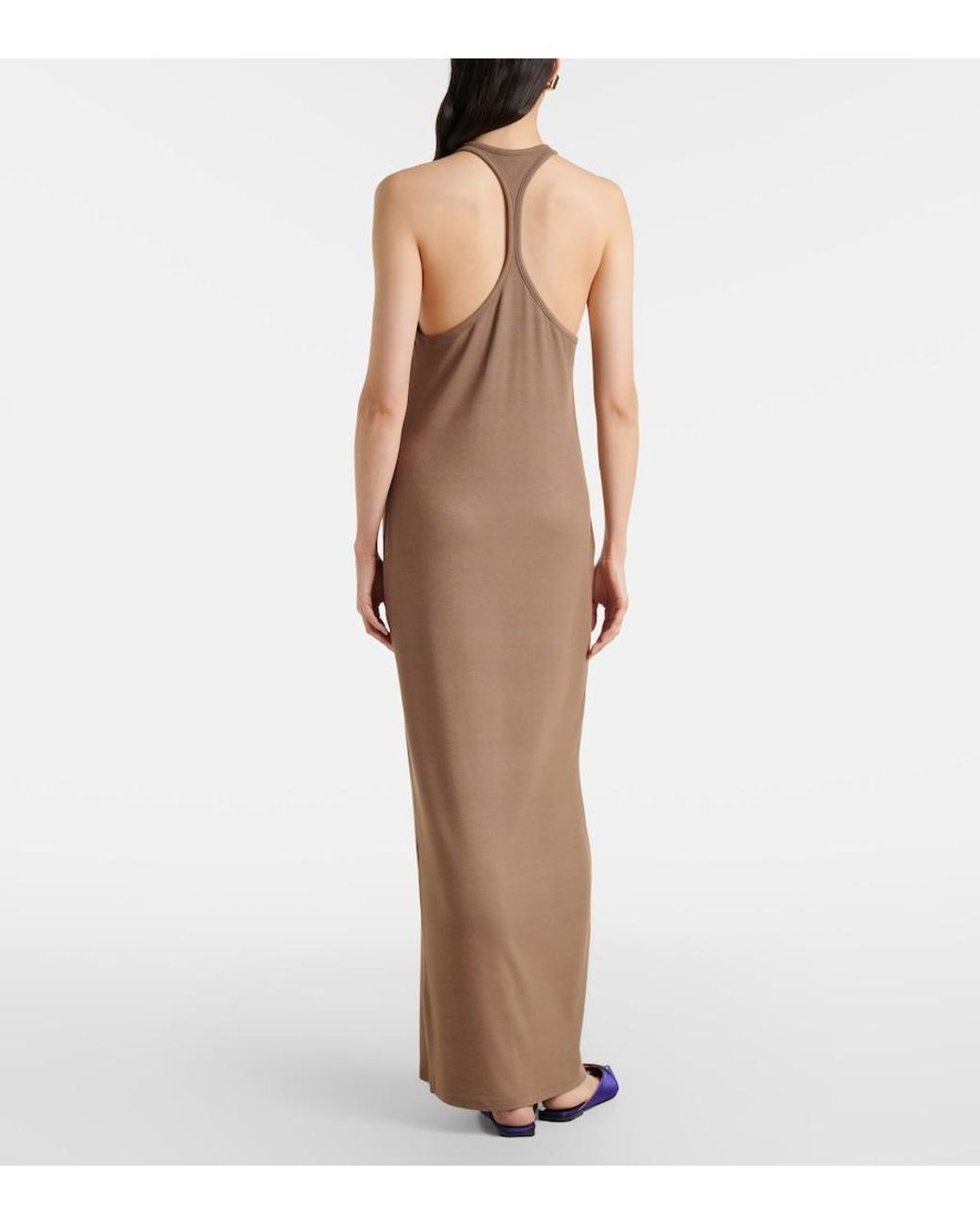 Tom Ford Brown Racerback Jersey Maxi Dress
