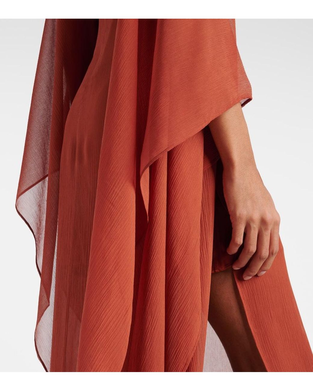 Taller Marmo Red Lanzarote Silk Chiffon Kaftan