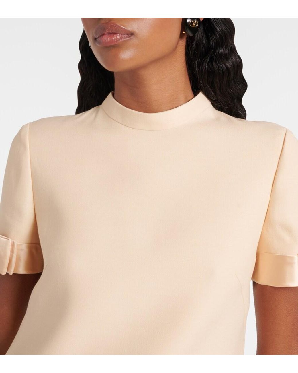 Valentino Garavani Natural Crepe Couture Minidress