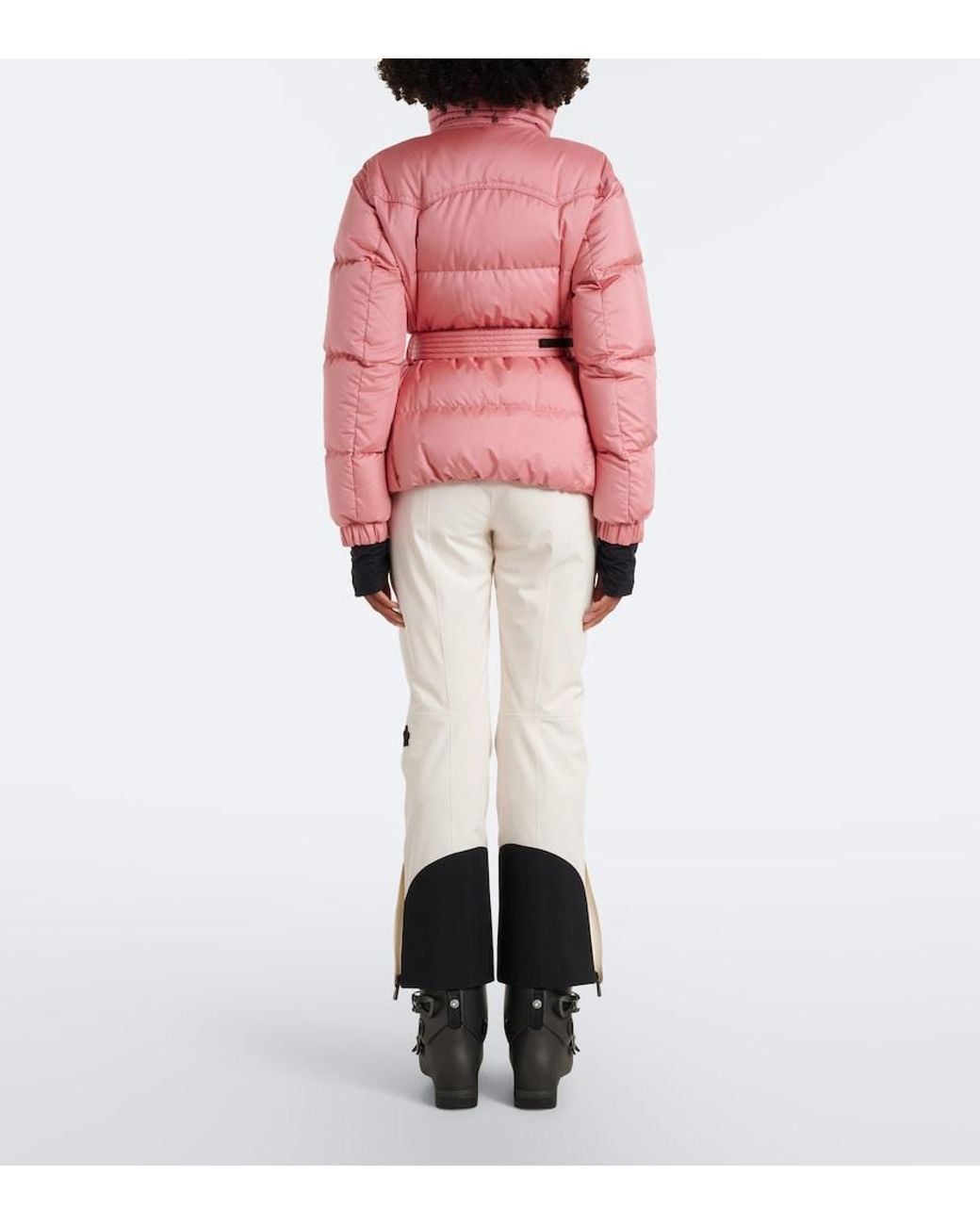 Moncler Pink Karshi Belted Down Ski Jacket