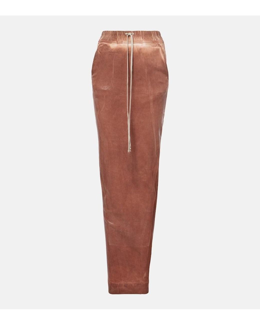 Rick Owens Brown Denim Maxi Skirt