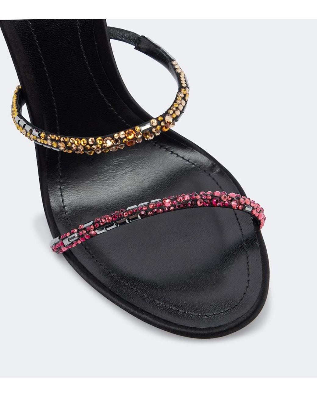 Rene Caovilla White Cleo Swarovski-Embellished Satin Sandals