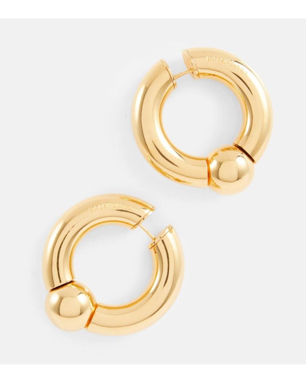 Pendientes De Aro Mega Balenciaga de color Metallic