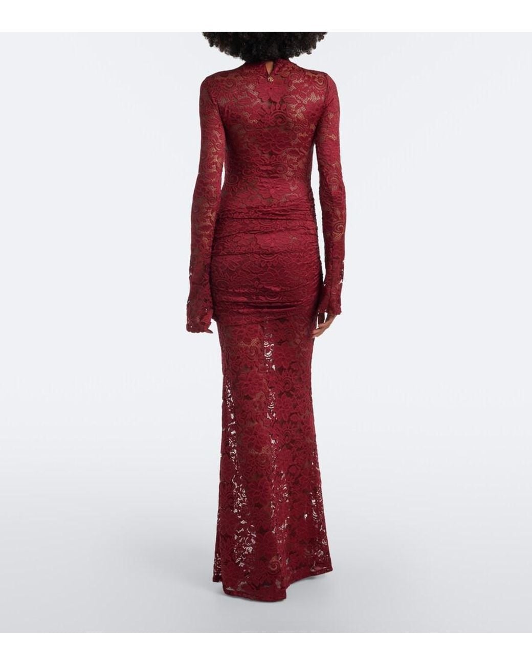 Bananhot Red Francisca Guipure Lace Gown