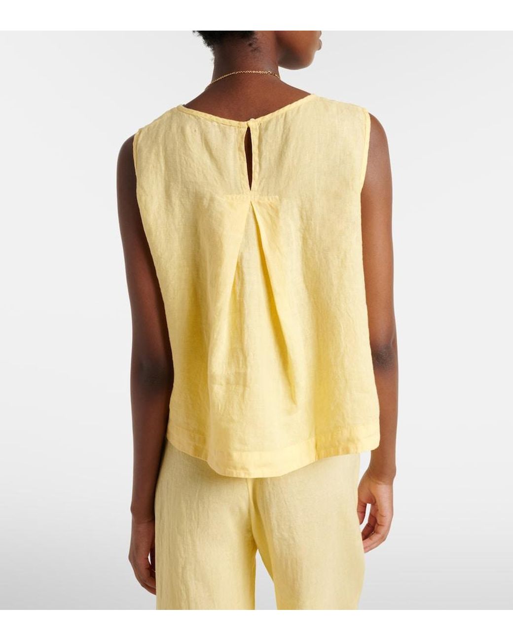 Velvet Yellow Maxine Linen Top