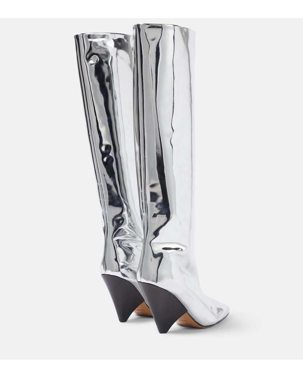 Isabel Marant Gray Lakita Mirrored Knee-High Boots