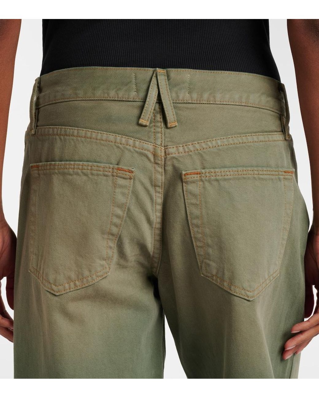 SLVRLAKE Denim Green Mica Wide-Leg Jeans