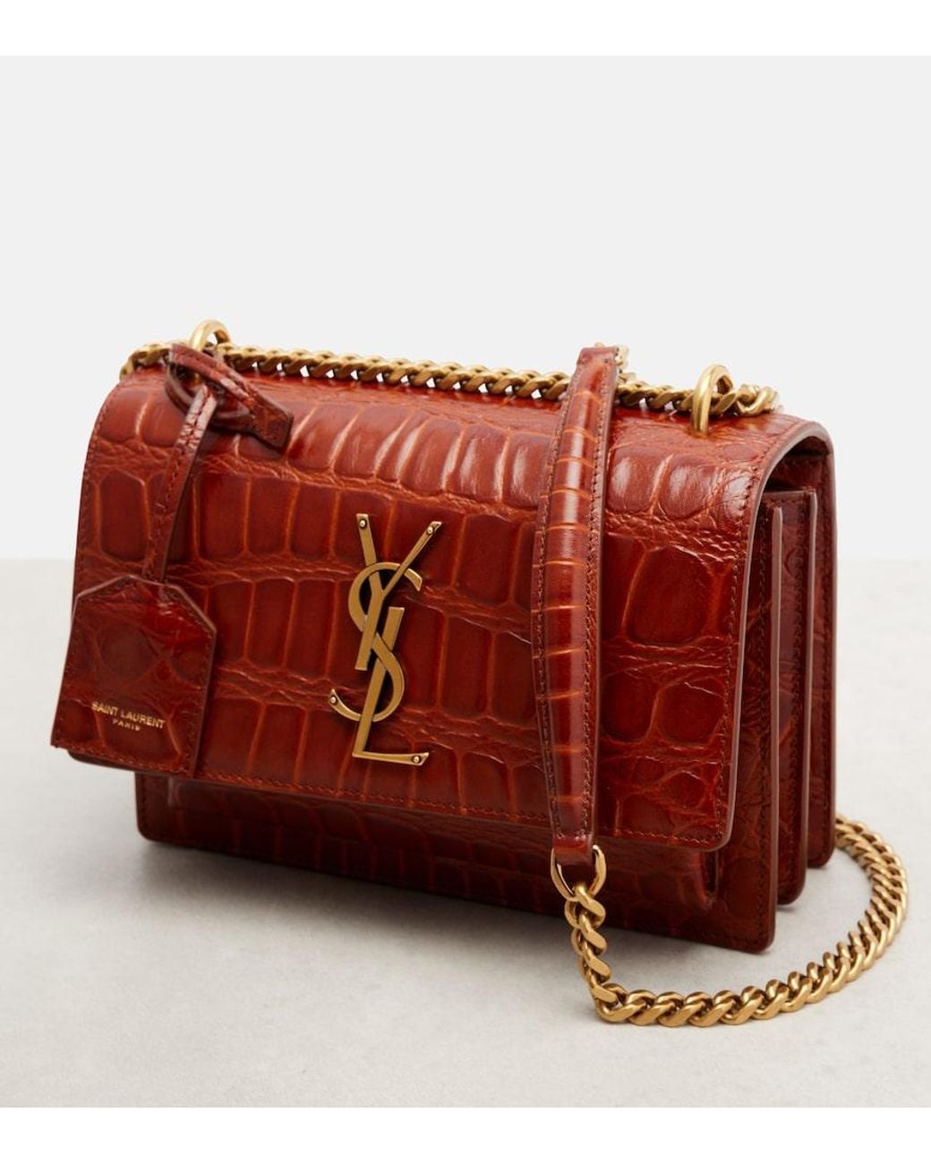 Saint Laurent Red Sunset Small Leather Crossbody Bag