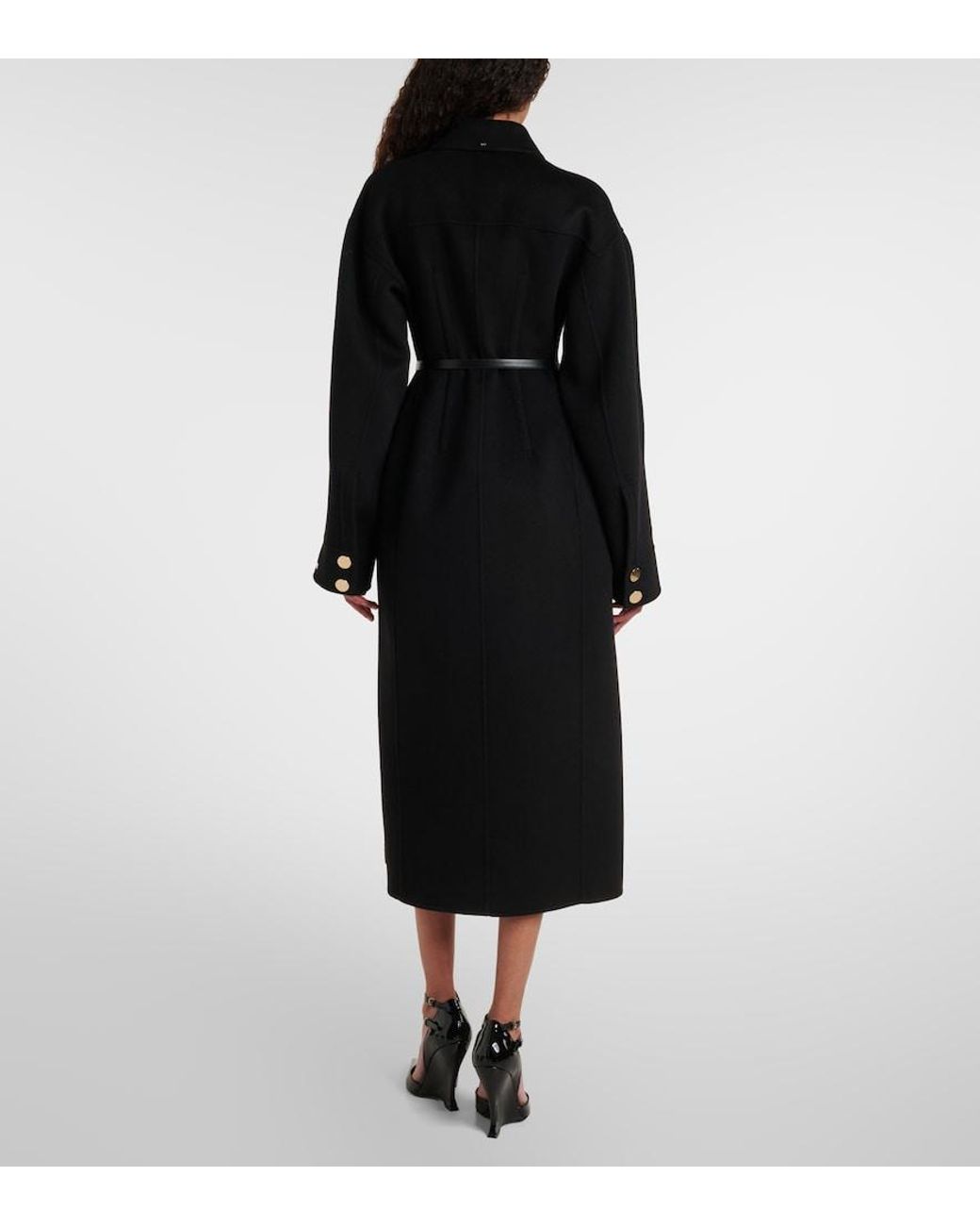 Sportmax Black Olio Virgin Wool Coat