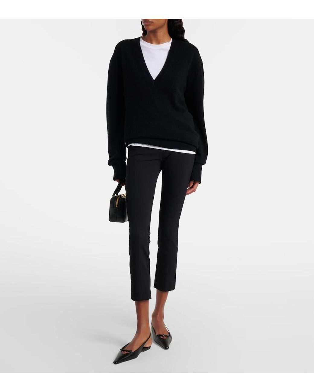 Veronica Beard Black Scuba Cropped Slim Pants