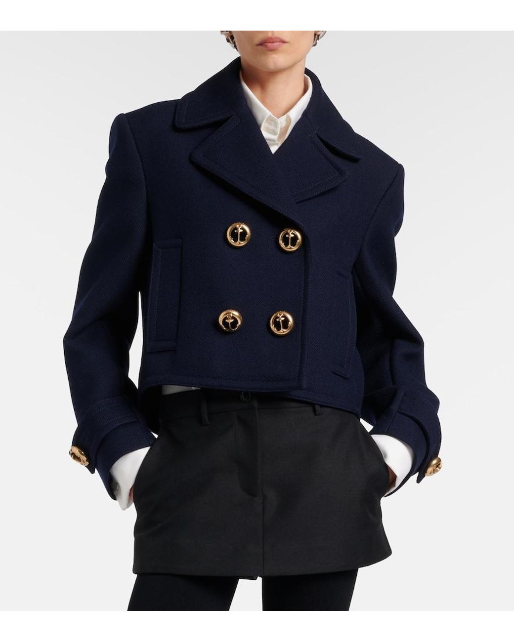 Balenciaga Blue Double-Breasted Wool Jacket