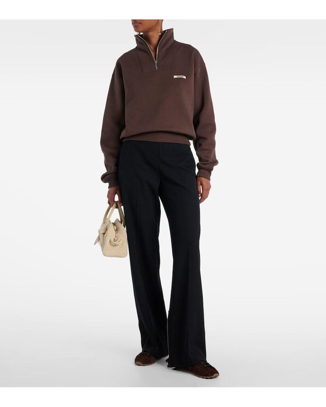 Jacquemus Brown Tennis Croc-Effect Suede Sneakers