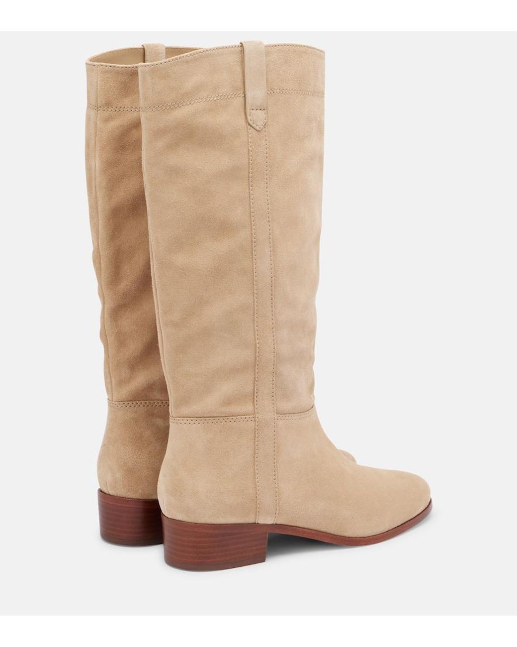 Veronica Beard Natural Suede Knee-High Boots