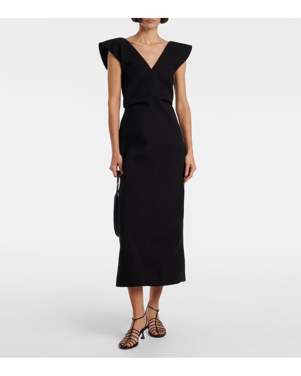 Proenza Schouler Black Mariam Scuba Midi Dress