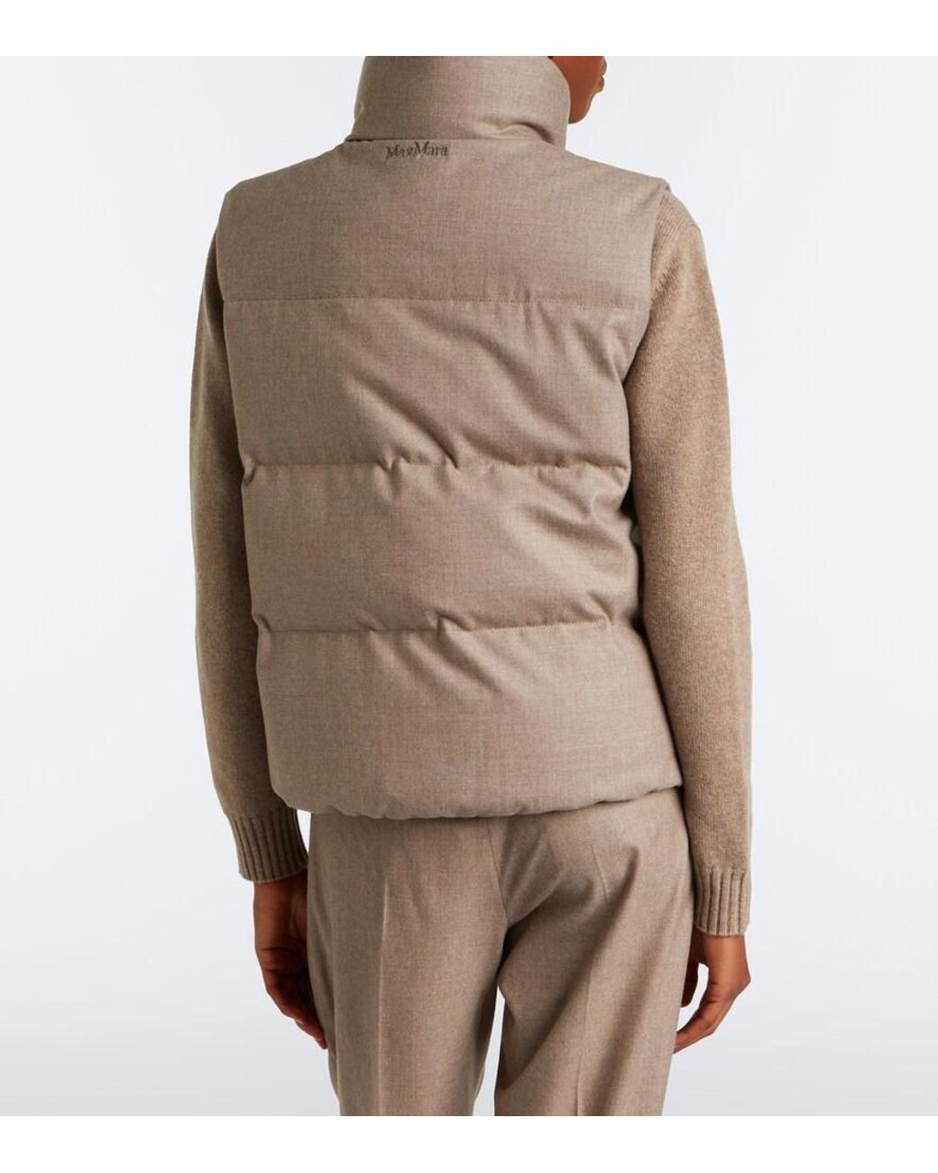 Max Mara Brown Cashmere-Blend Down Vest