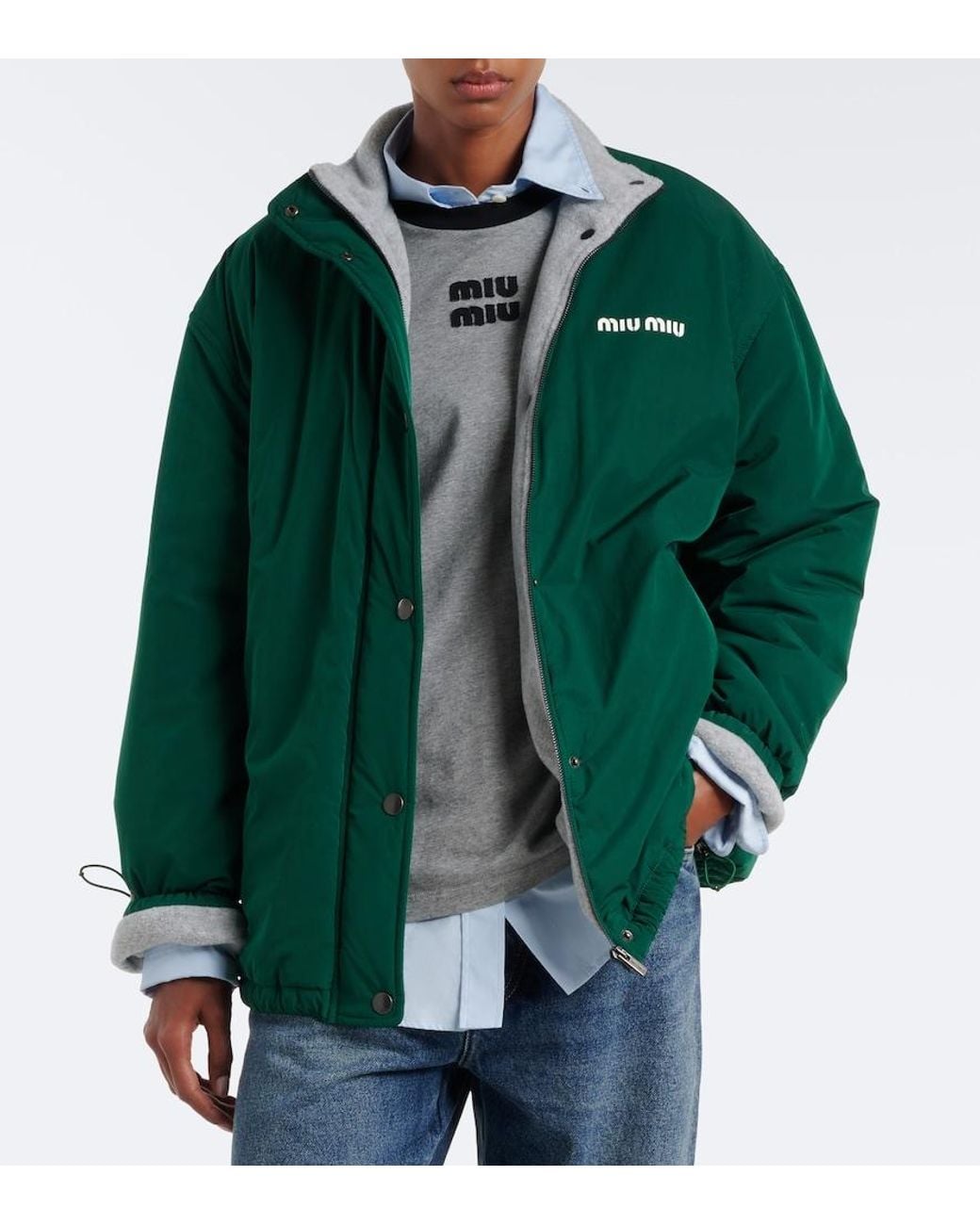 Miu Miu Green Logo Technical Jacket