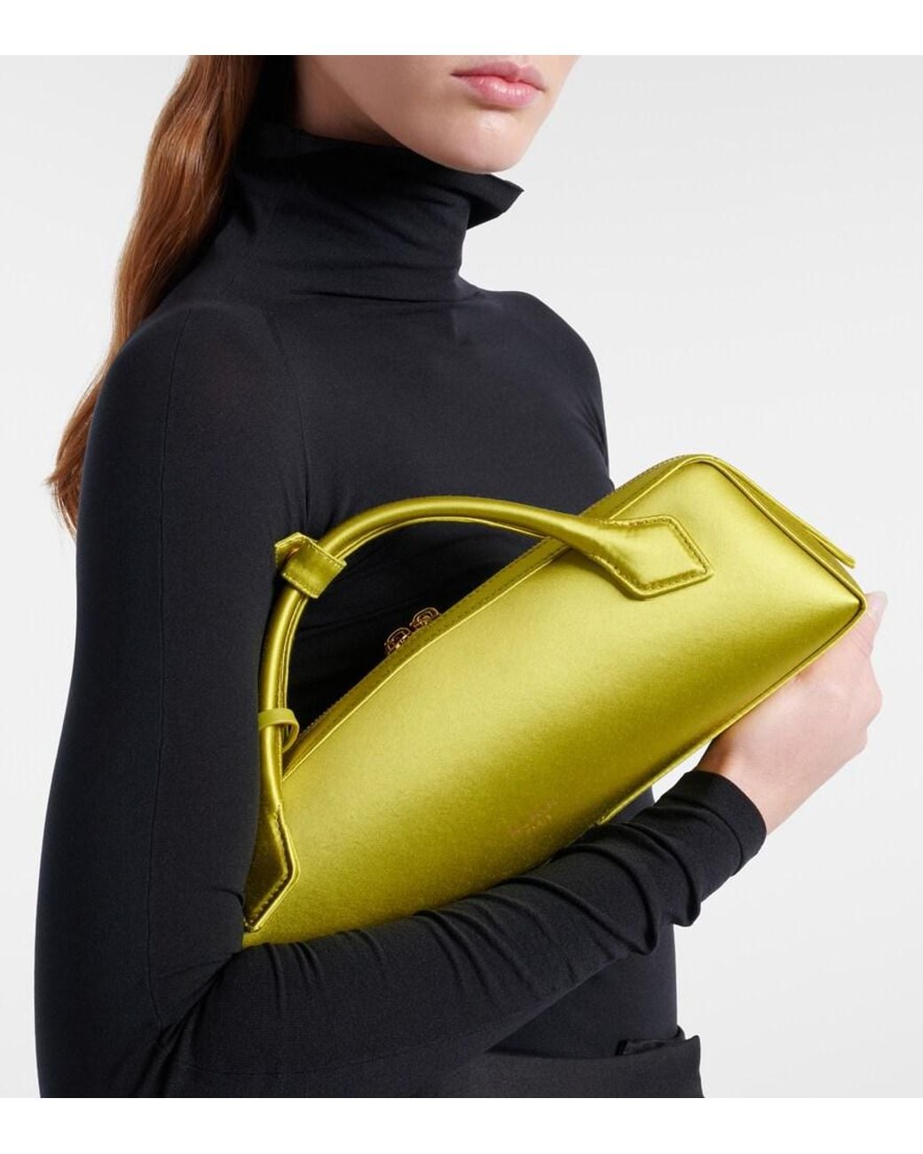 Alaïa Yellow Le Teckel Satin Clutch