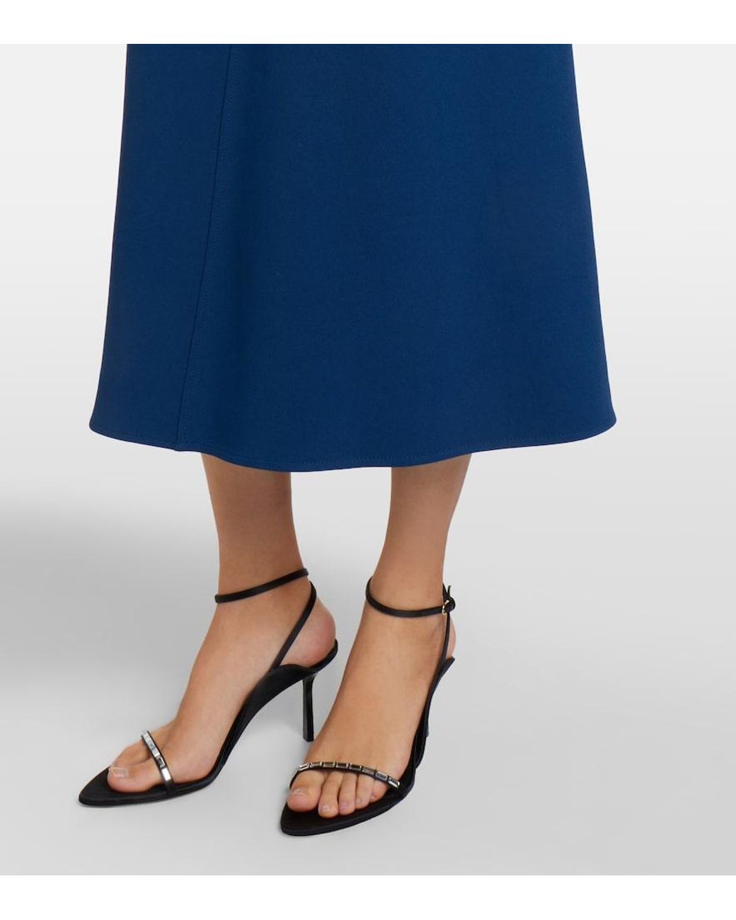 Victoria Beckham Blue Cady Midi Dress