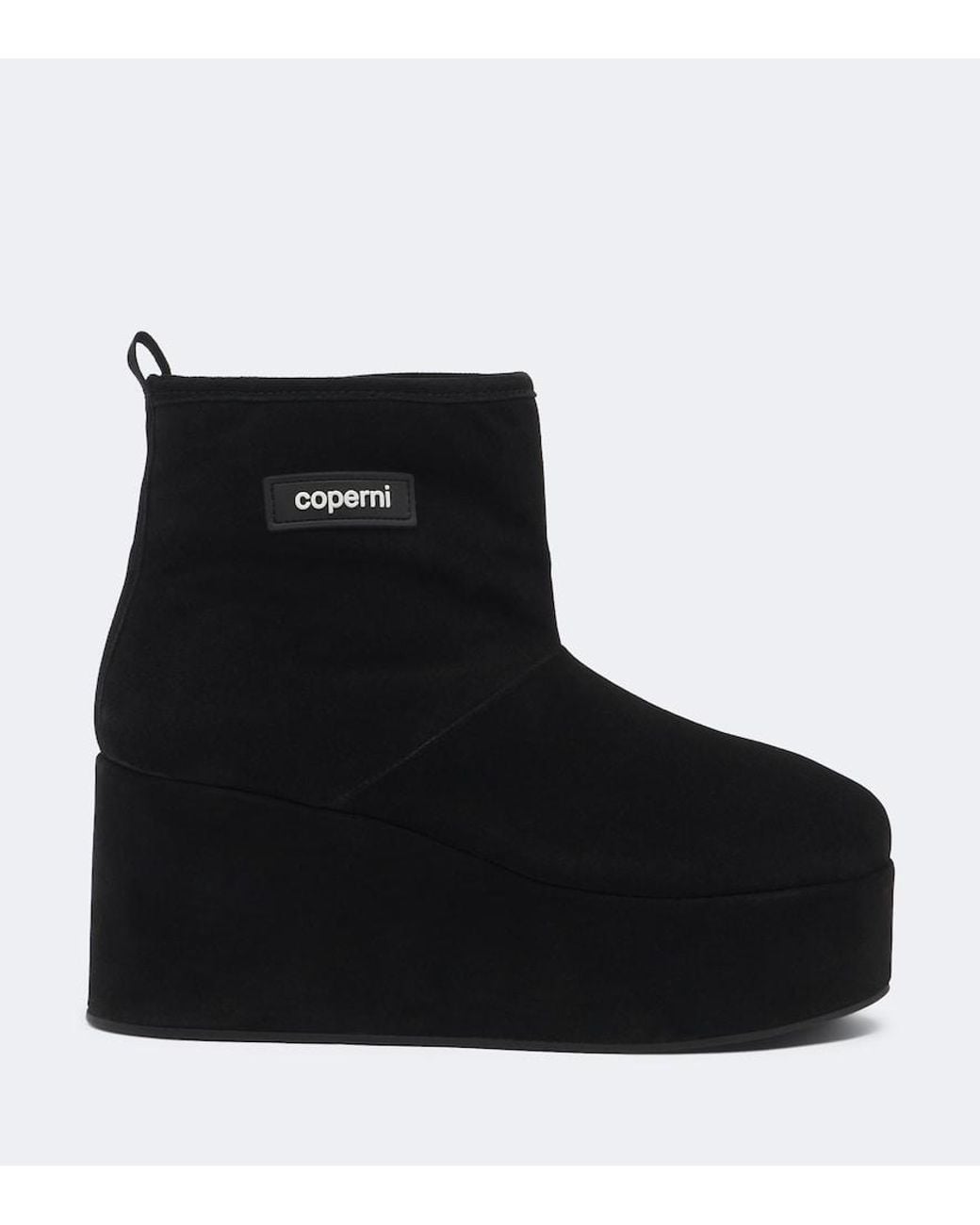 Coperni Black Shearling-Lined Suede Wedge Boots