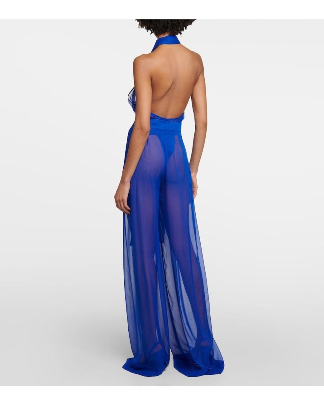 LAQUAN SMITH Blue Body Aus Seide