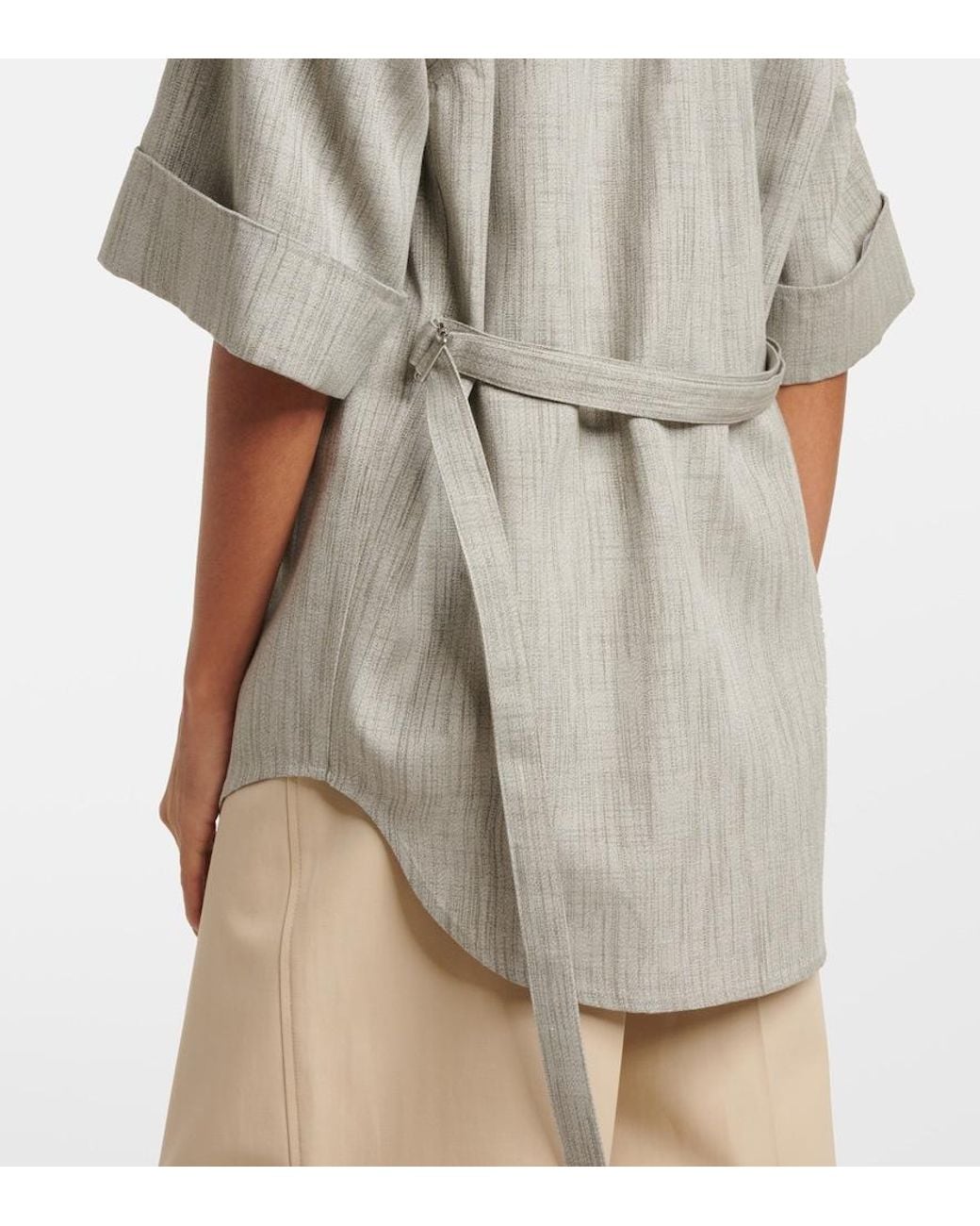 Tod's White Silk, Wool, And Cotton Shirt