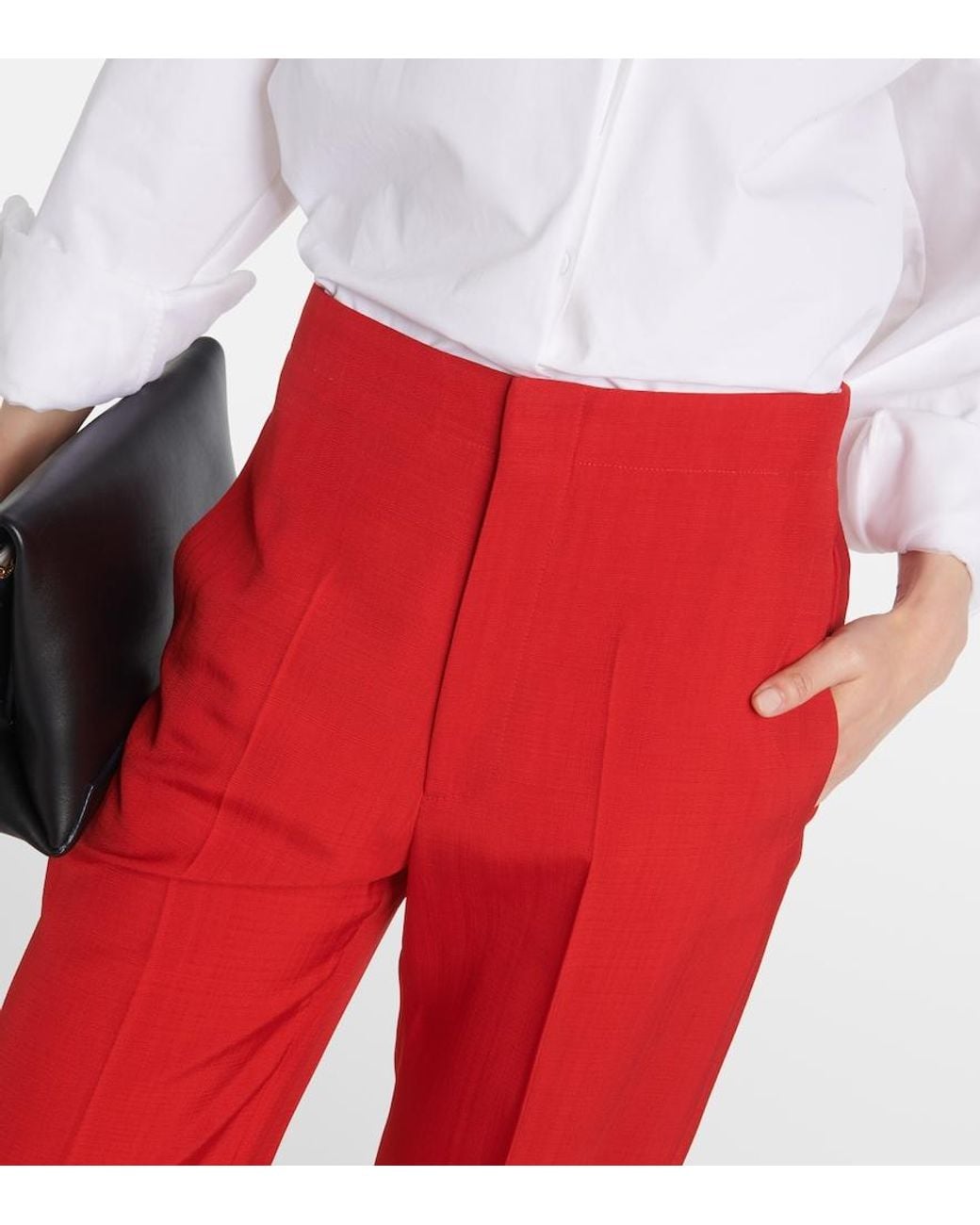 Victoria Beckham Mid-Rise Tapered Pants