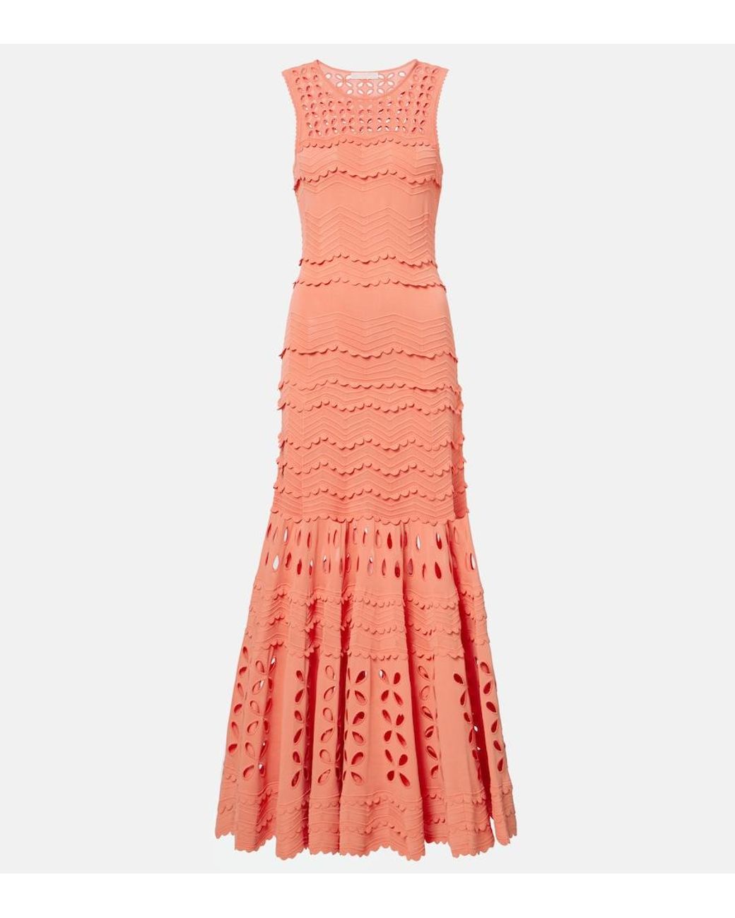 Ulla Johnson Orange Lakshmi Broderie Anglaise Maxi Dress