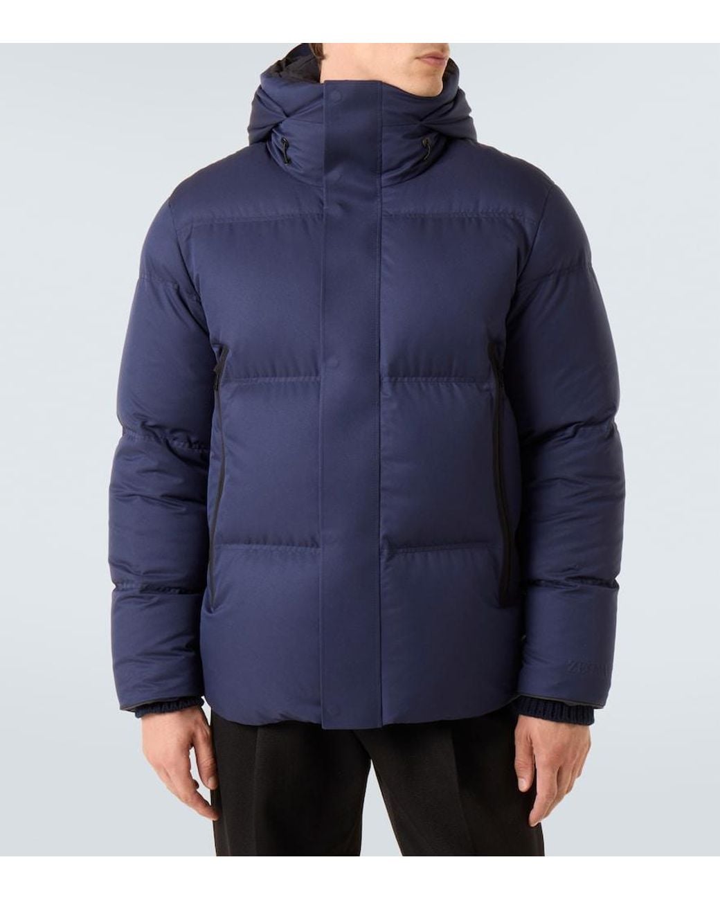 Zegna Blue Padded Puffer Jacket for men