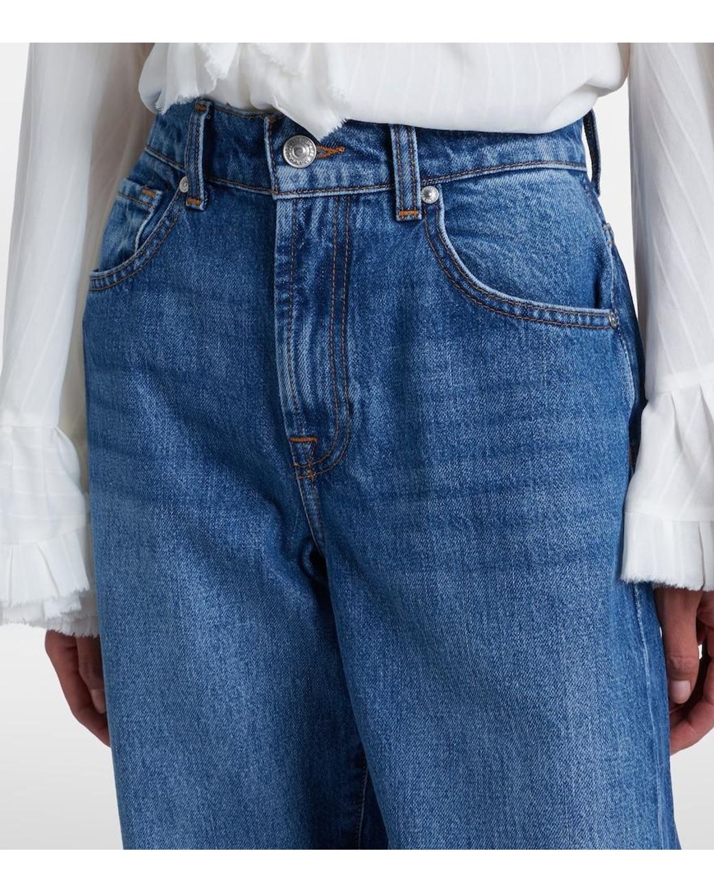 7 For All Mankind Blue Tess Straight Jeans