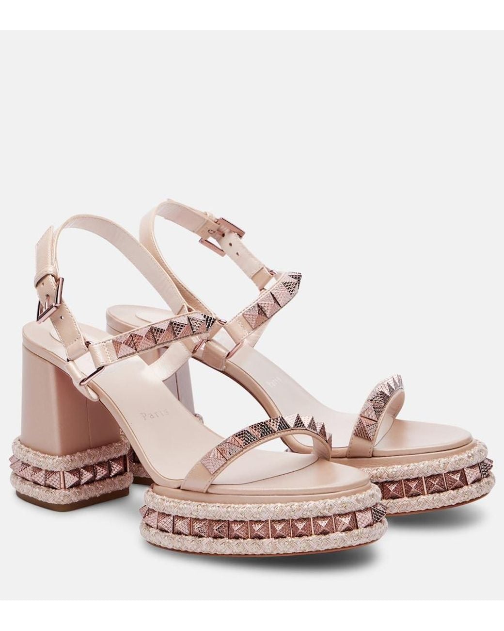 Christian Louboutin Pink Superaclou 85 Leather Platform Sandals