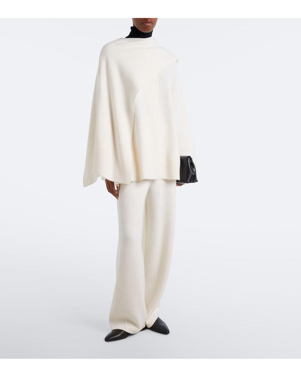 Lisa Yang White Nessa Draped Cashmere Cardigan