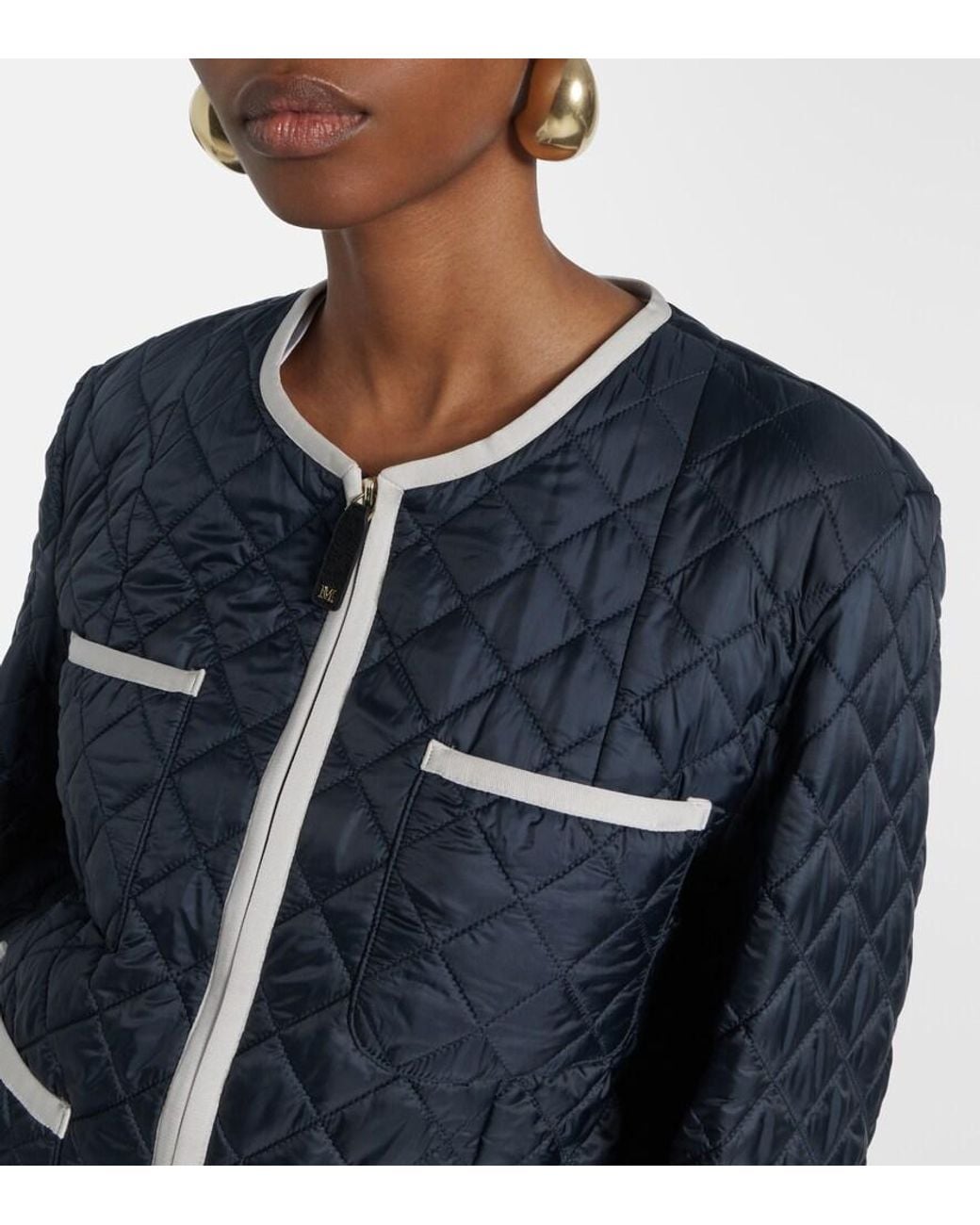 Max Mara Blue Celeste Quilted Jacket