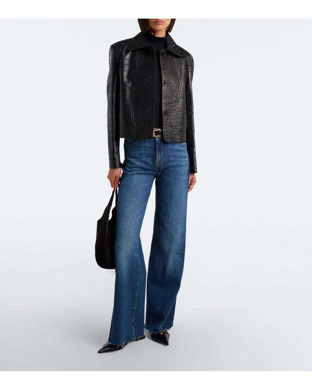 7 For All Mankind Blue Lotta Wide-Leg Jeans