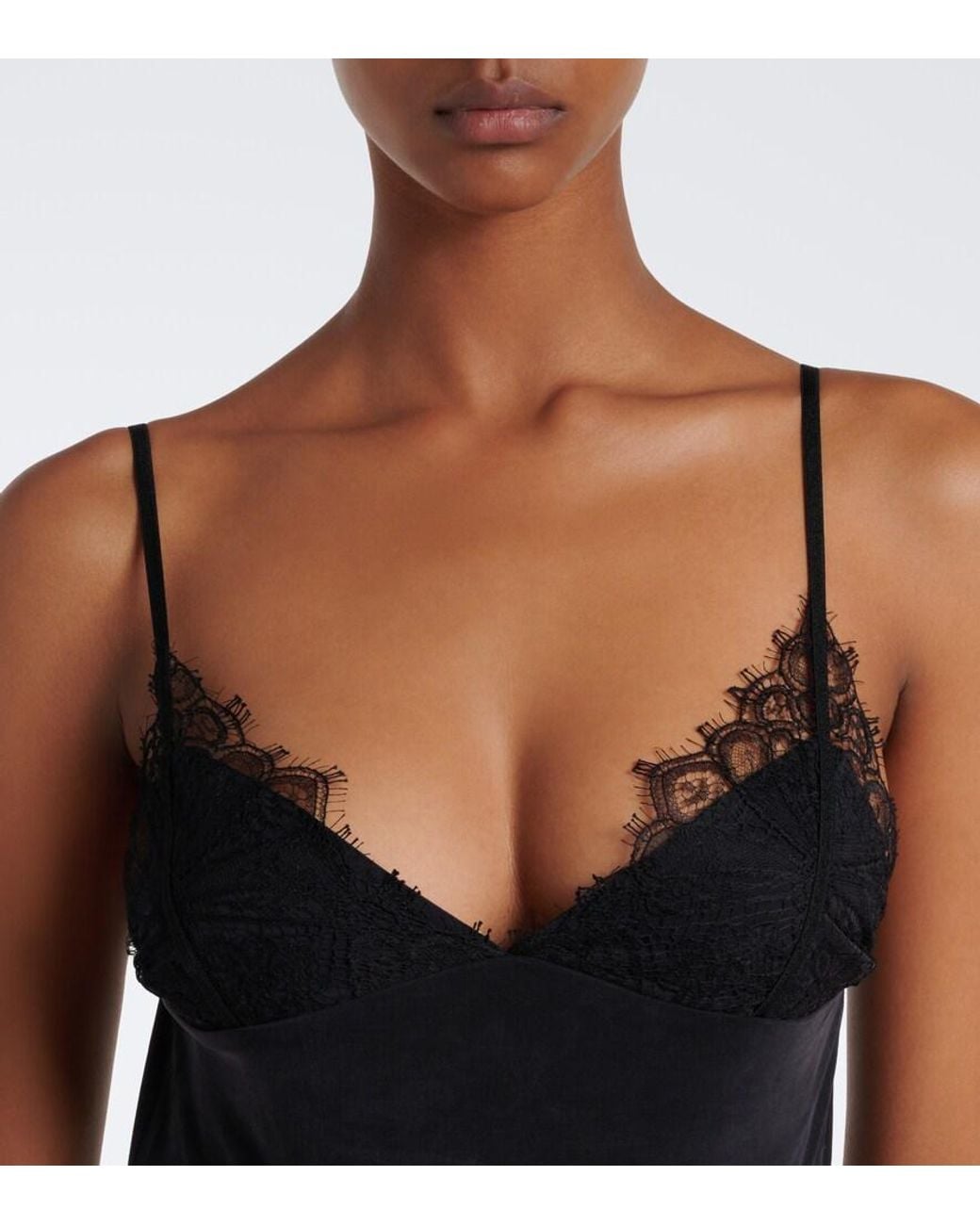 Coperni Black Lace-Trimmed Camisole