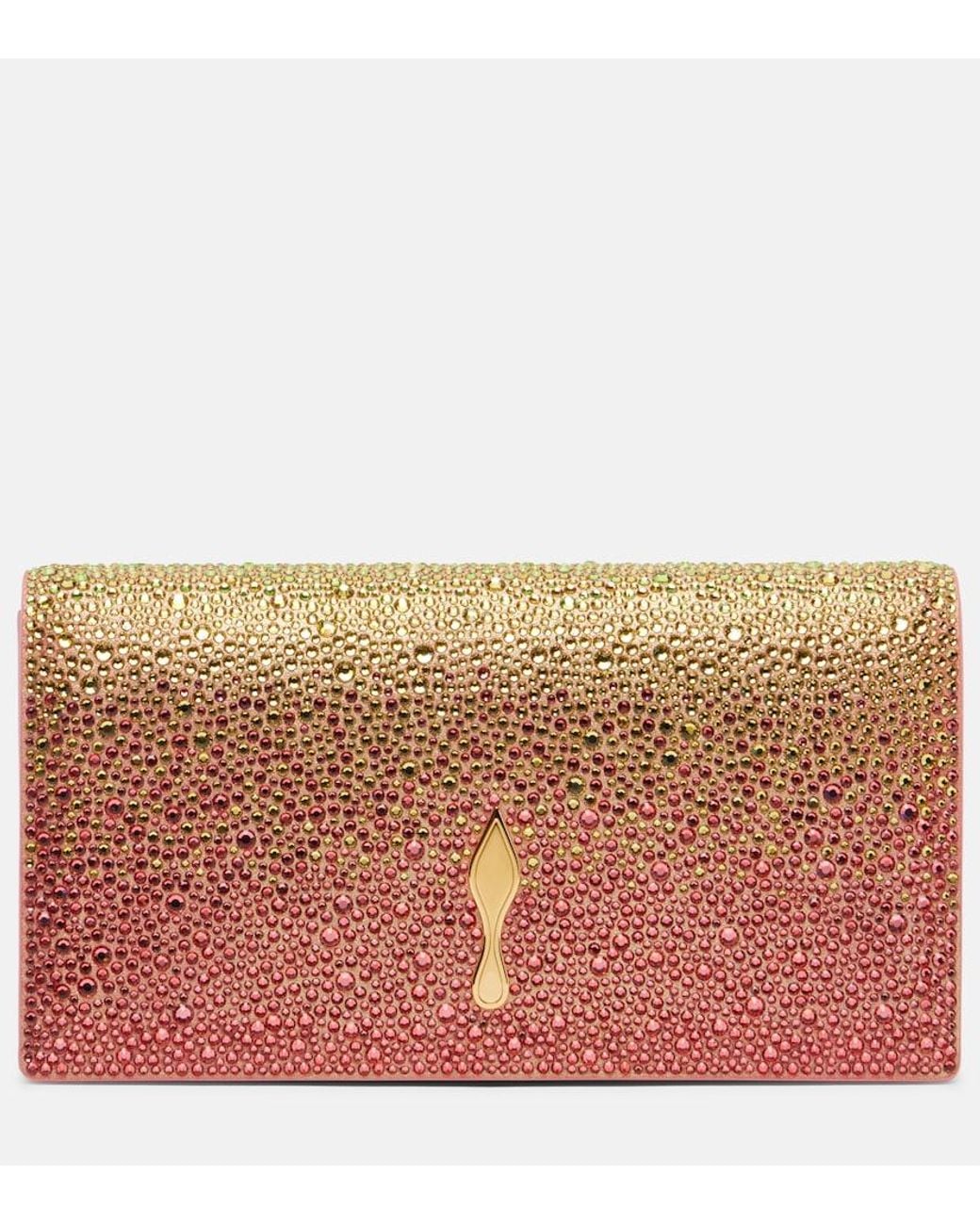 Christian Louboutin Red Bettina Embellished Leather Clutch