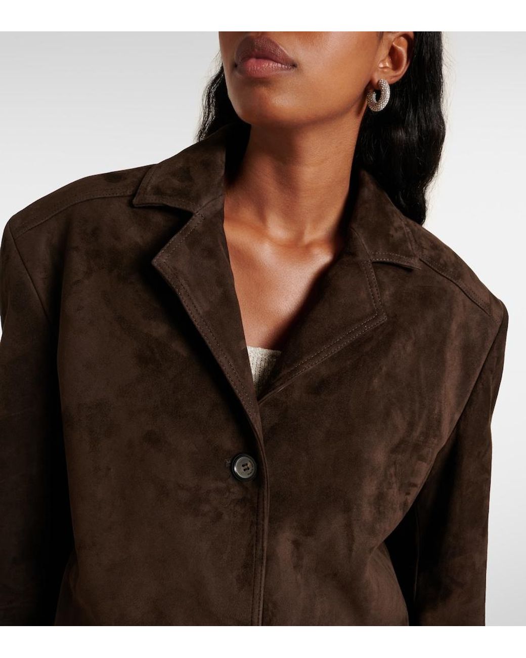 Magda Butrym Brown Oversized Suede Jacket