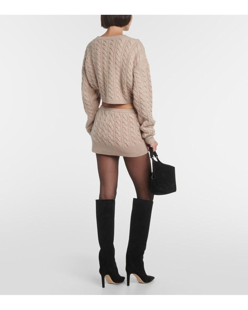Christopher Esber Natural Low-Rise Wool And Cashmere Miniskirt