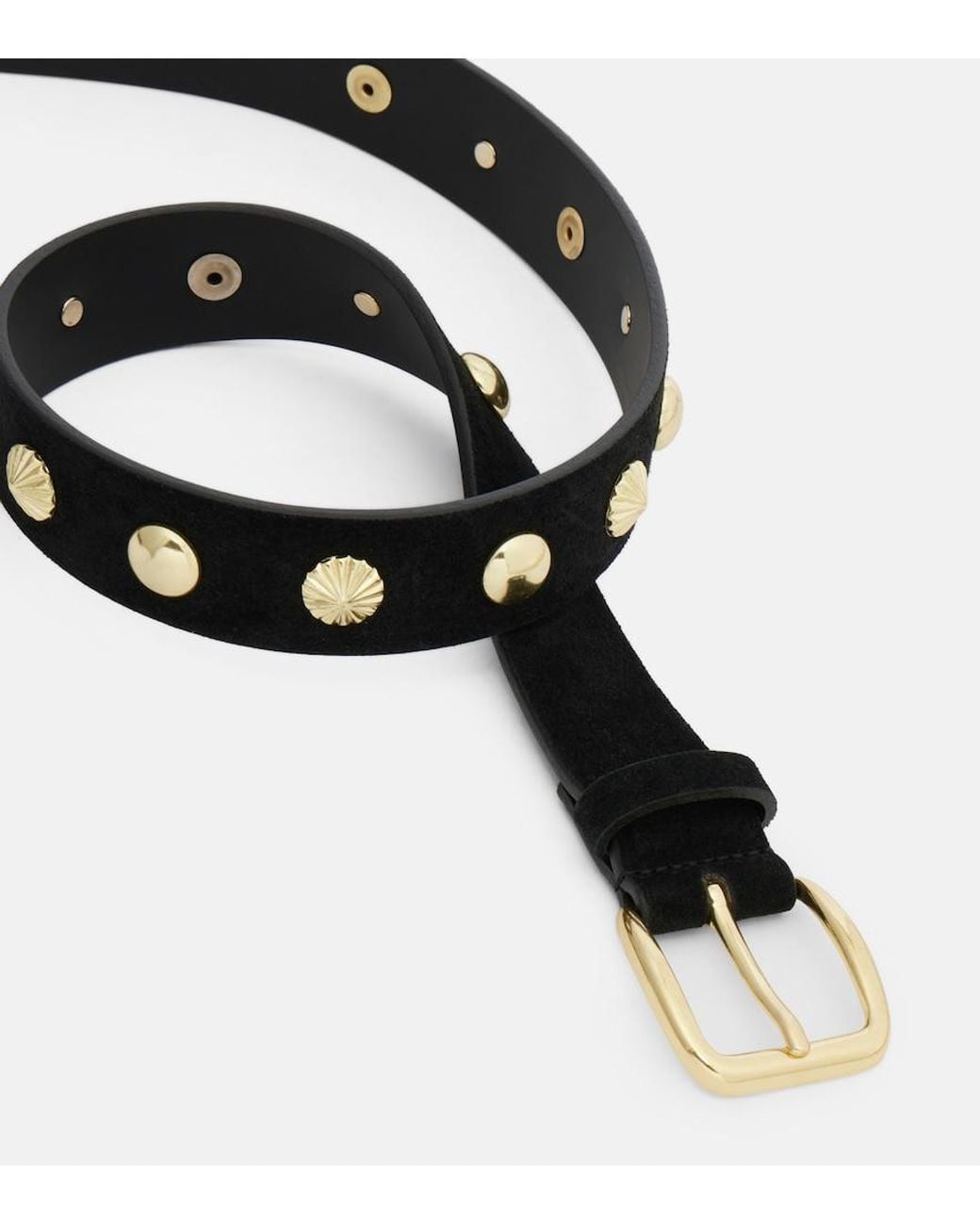 Nour Hammour Black Eden Studded Suede Belt