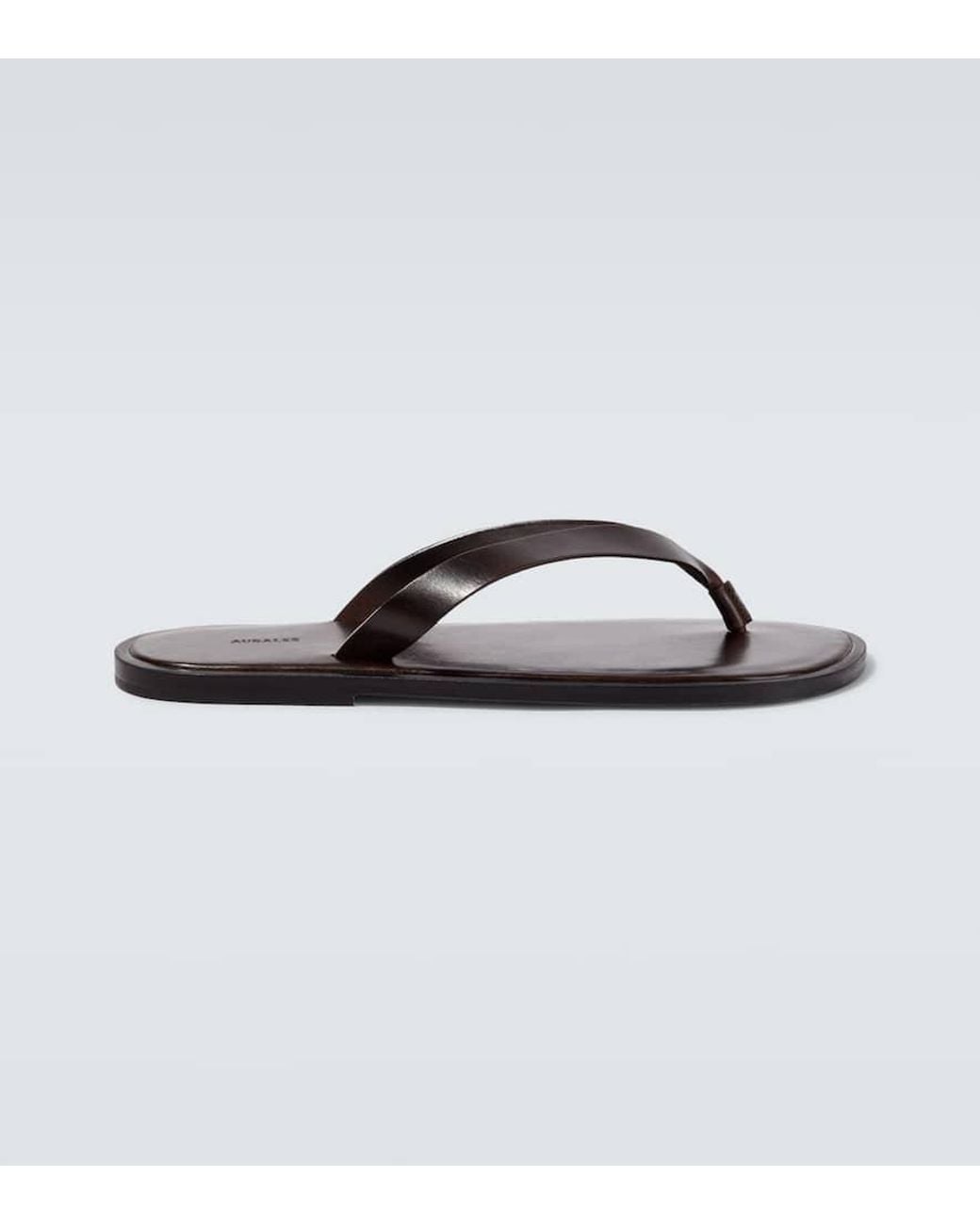 AURALEE Leather Thong Sandals in Brown for Men | Lyst