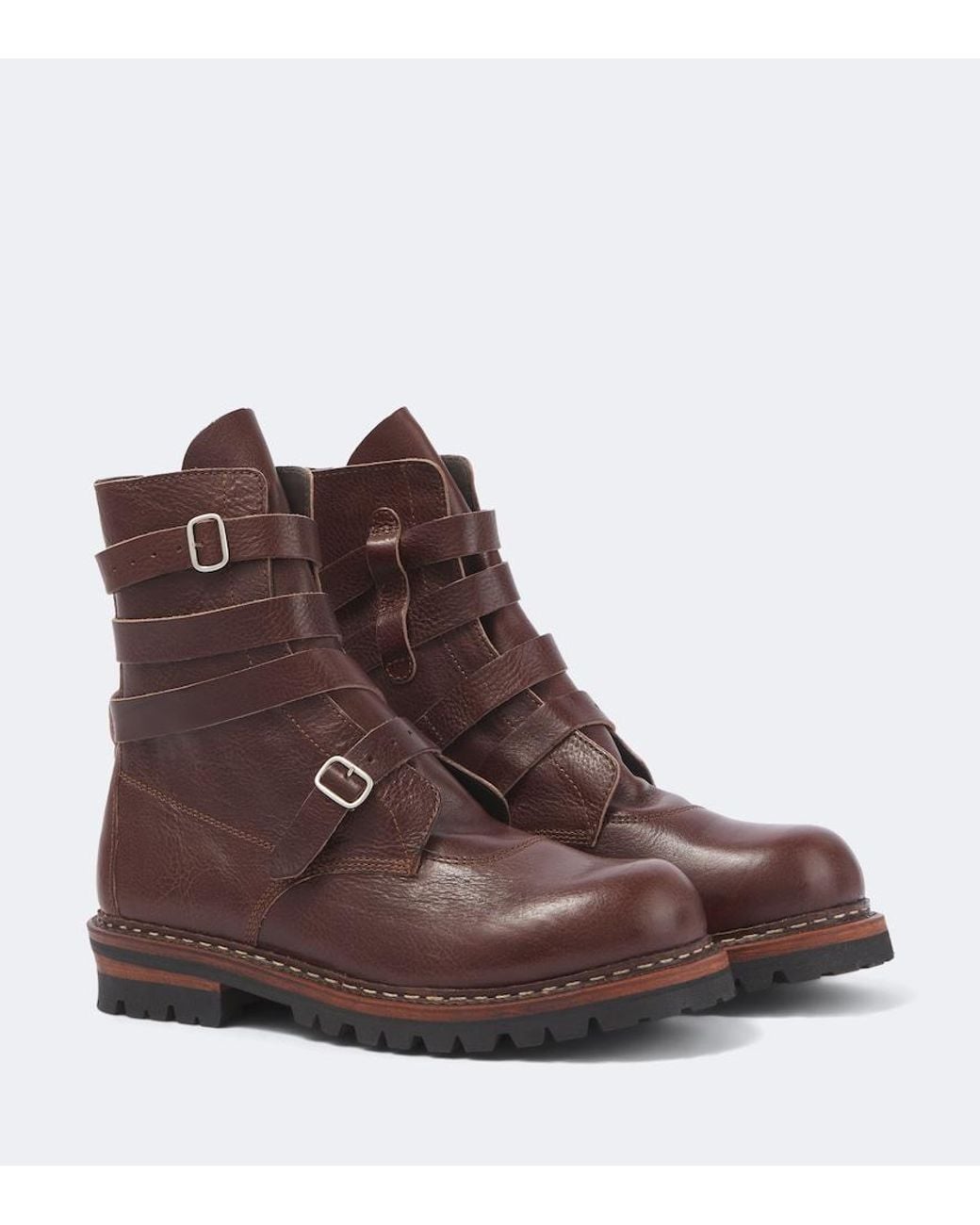 Our Legacy Brown Tanker Leather Ankle Boots for men