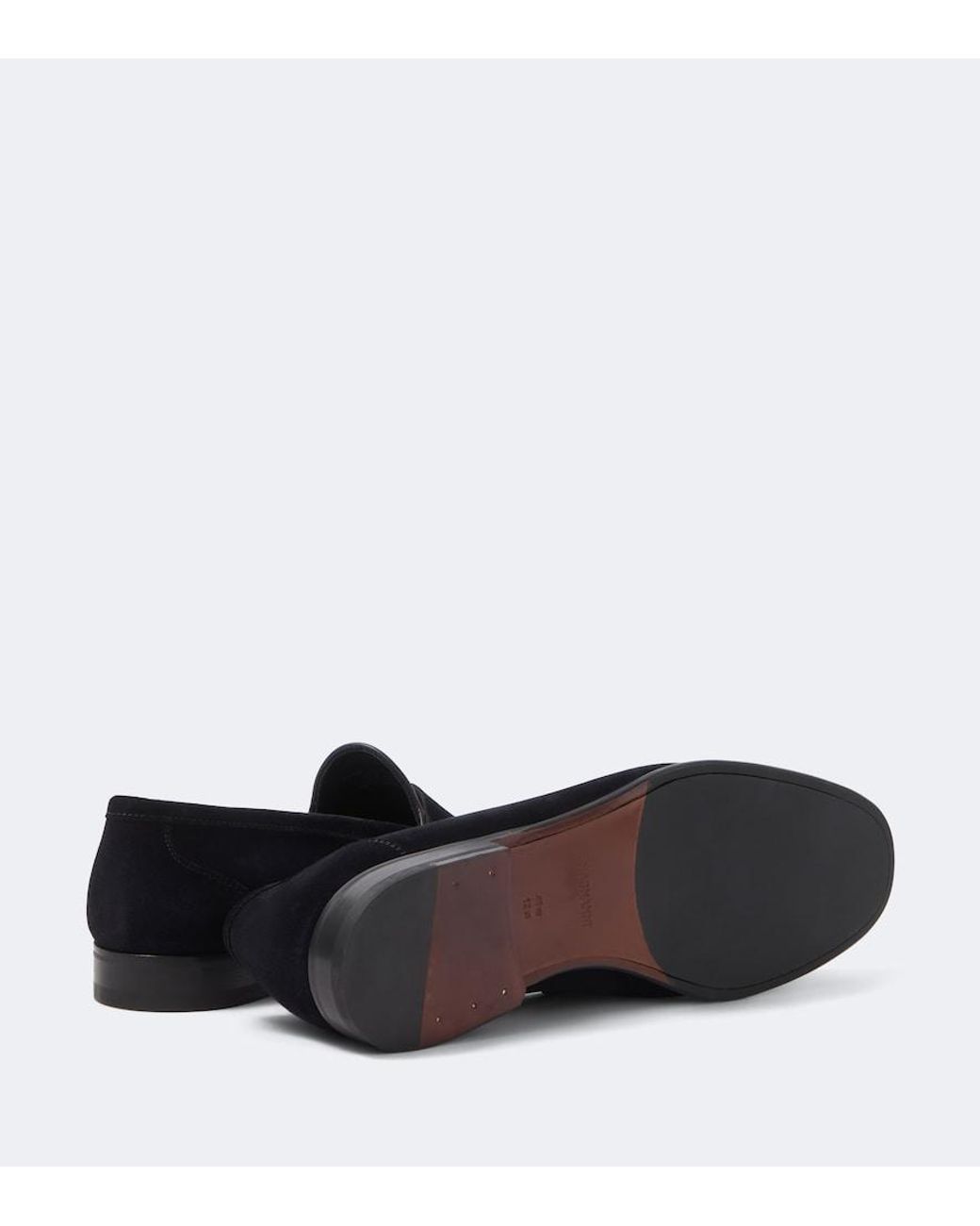 Magnanni Shoes Black Suede Loafers for men