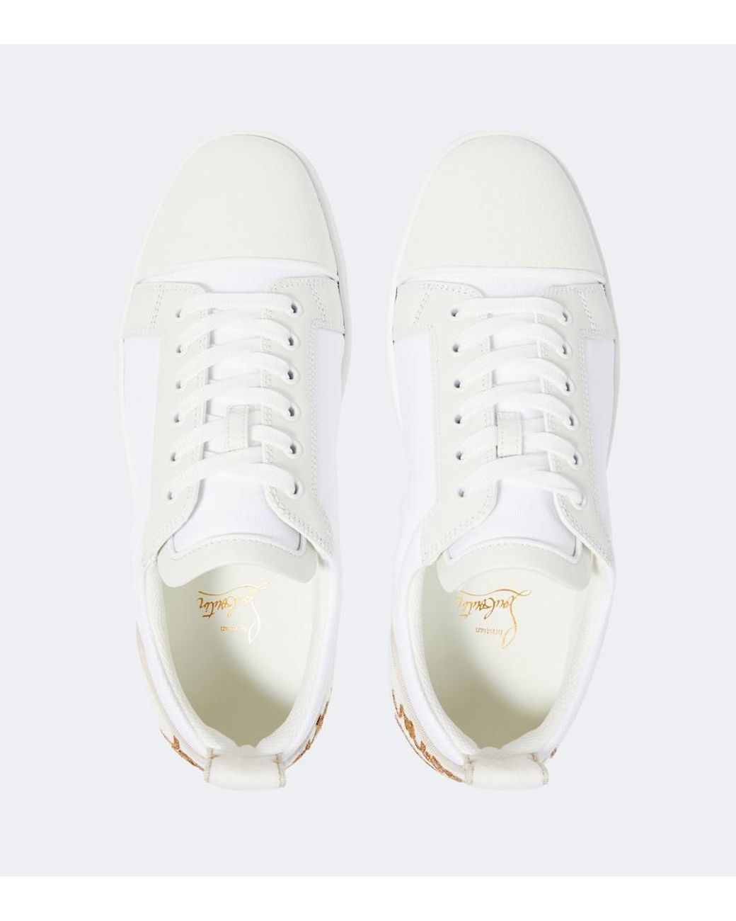 Christian Louboutin White Fun Louis Junior Leather Sneakers for men