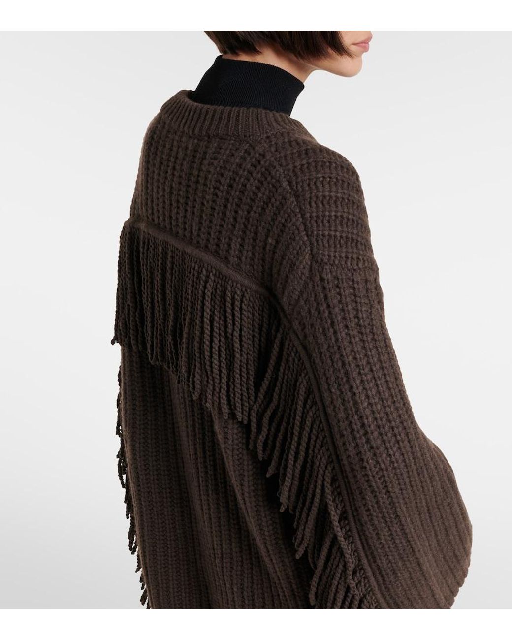 Lisa Yang Black Hilma Fringed Oversized Sweater