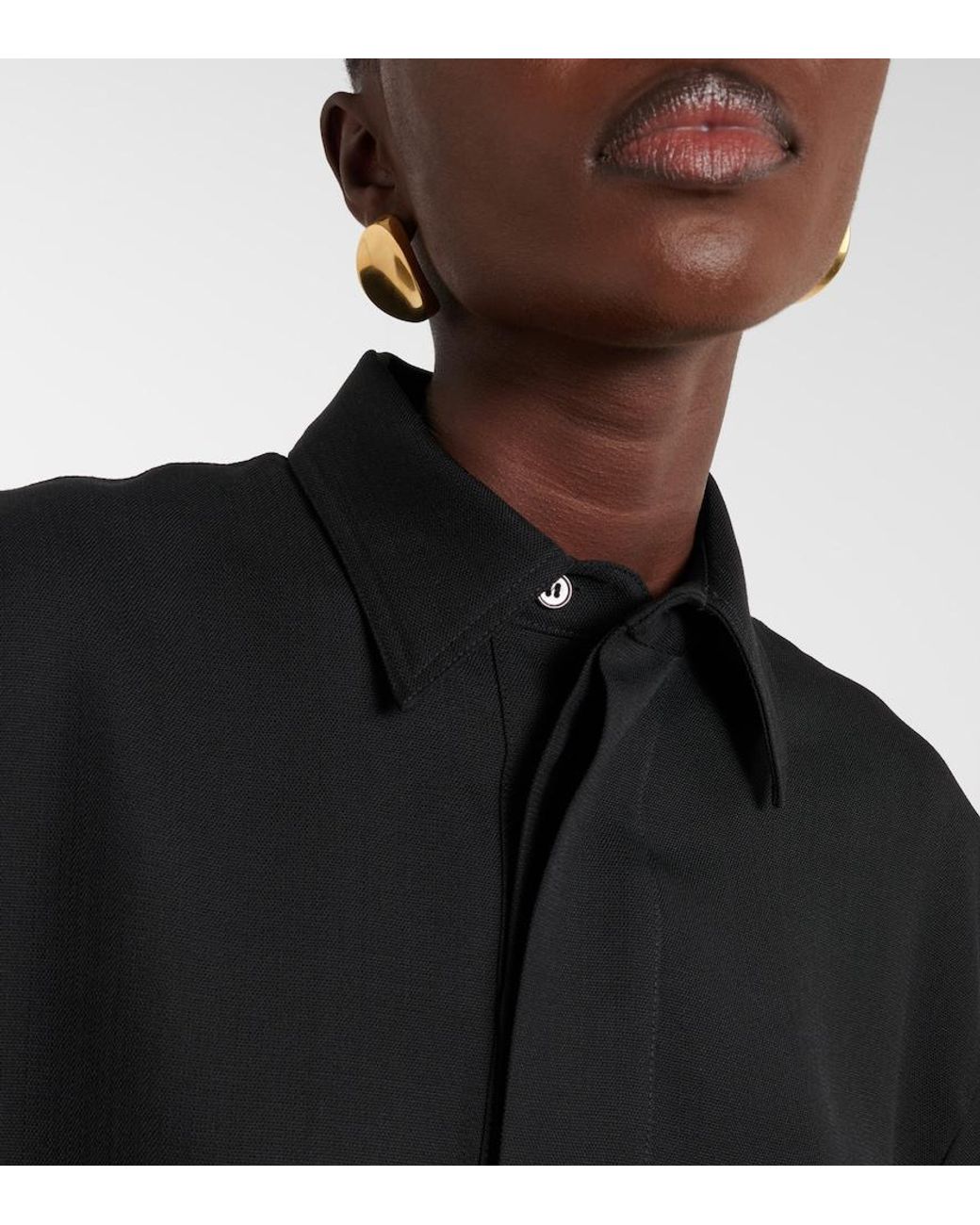 Plan C Black Wool-Blend Minidress