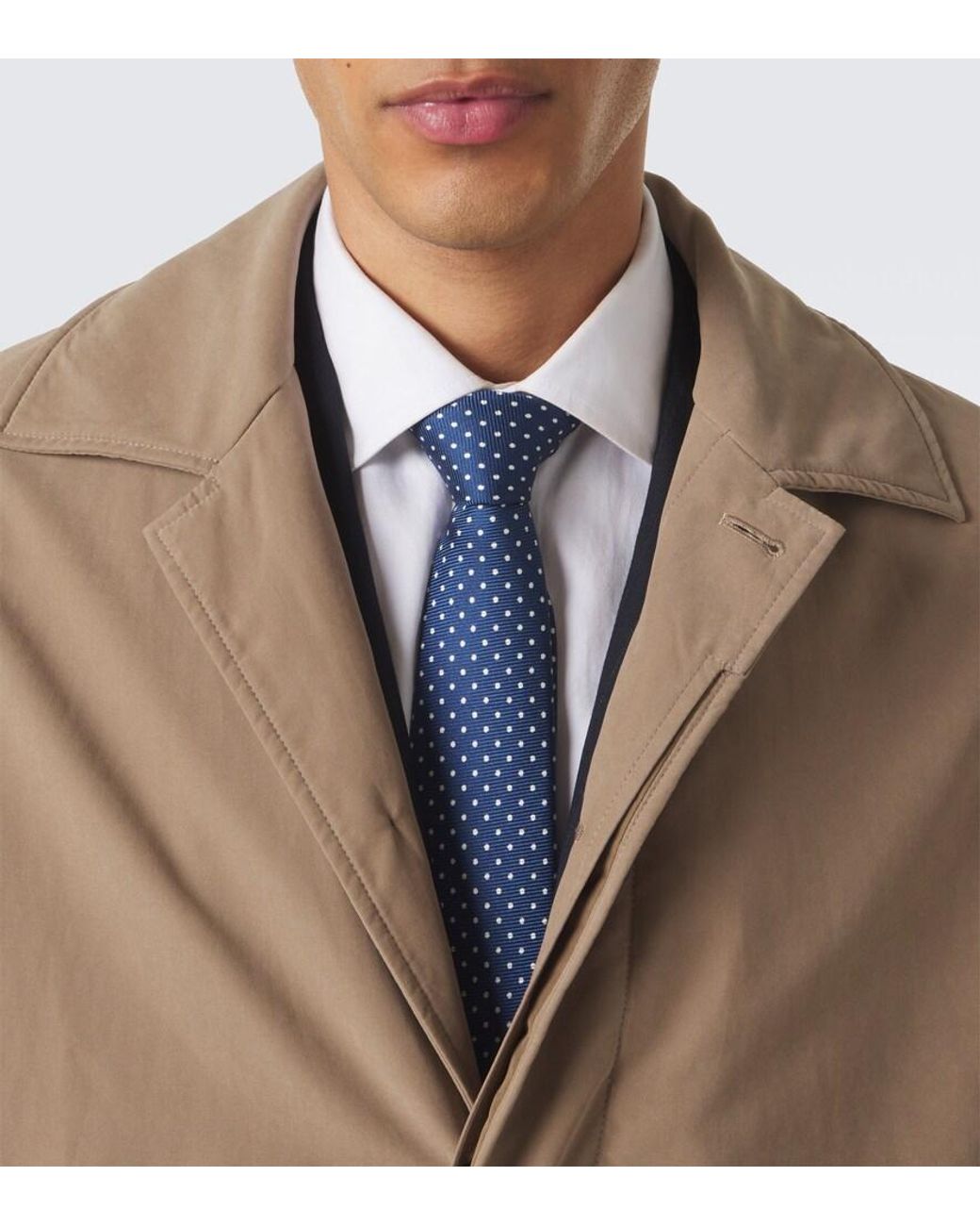 Kiton Blue Polka-Dot Silk Tie for men